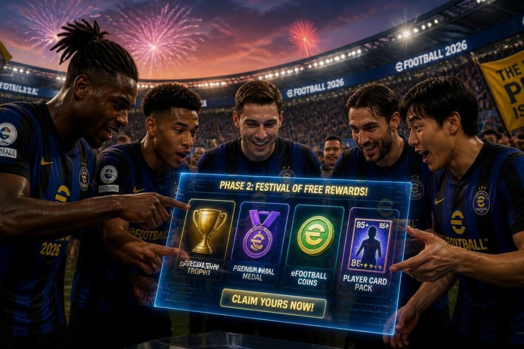 explorez toutes les récompenses gratuites disponibles lors de la seconde phase du festival efootball 2026 et ne manquez aucune opportunité de gains exclusifs.