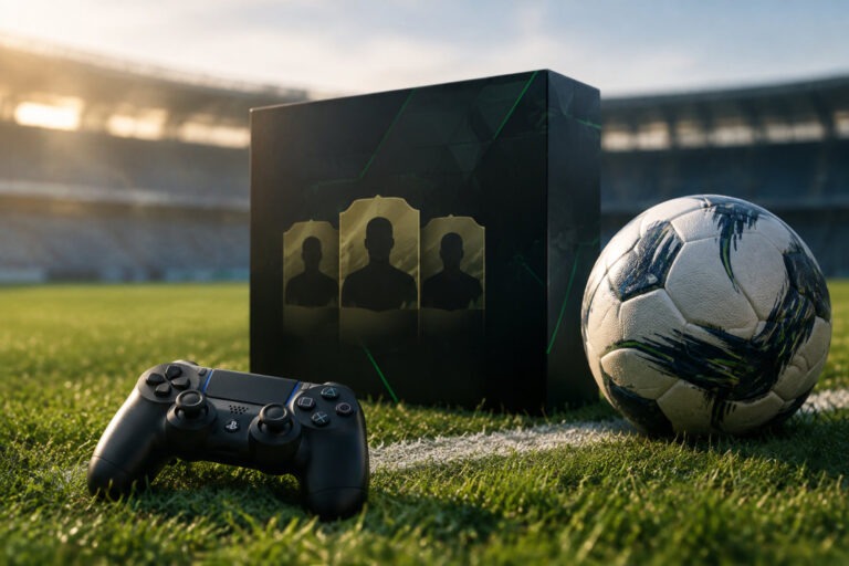 Avatars de joueurs sur un terrain pour l'annonce FC 27 réinitialisation Clubs et compensations