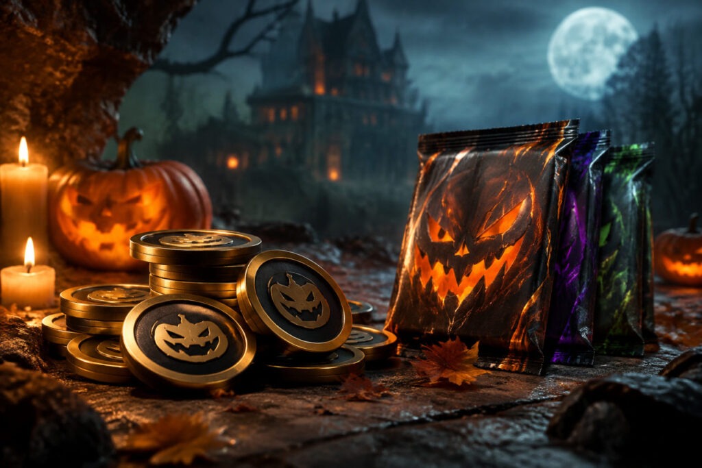 Écran de la boutique FC 27 jetons Ultimate Scream avec cartes joueurs Halloween
