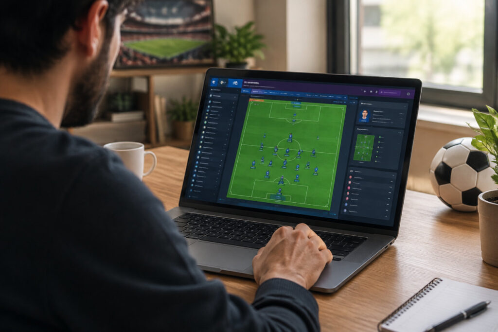 Interface tactique de Football Manager 27 gratuit en aperçu avant la sortie officielle